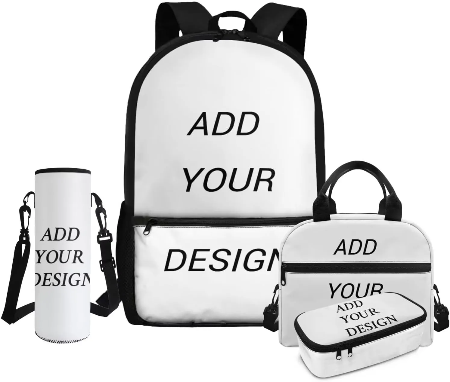 Custom Backpack for Girls 8-10 Personalized School Bag Set with Lunchbox and Water Bottle Holder 17 Inch Lightweight Ergonomic Support Elementary Bookbag
