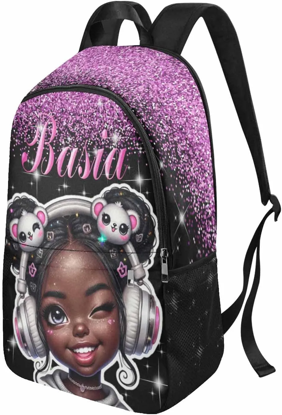 Custom Backpacks for Girls Personalized Name Kids School Backpack Casual Daypack Backpacks Customized Glitter Girls Backpack for Children Adults School Bag Laptop Bag Back to School Gift