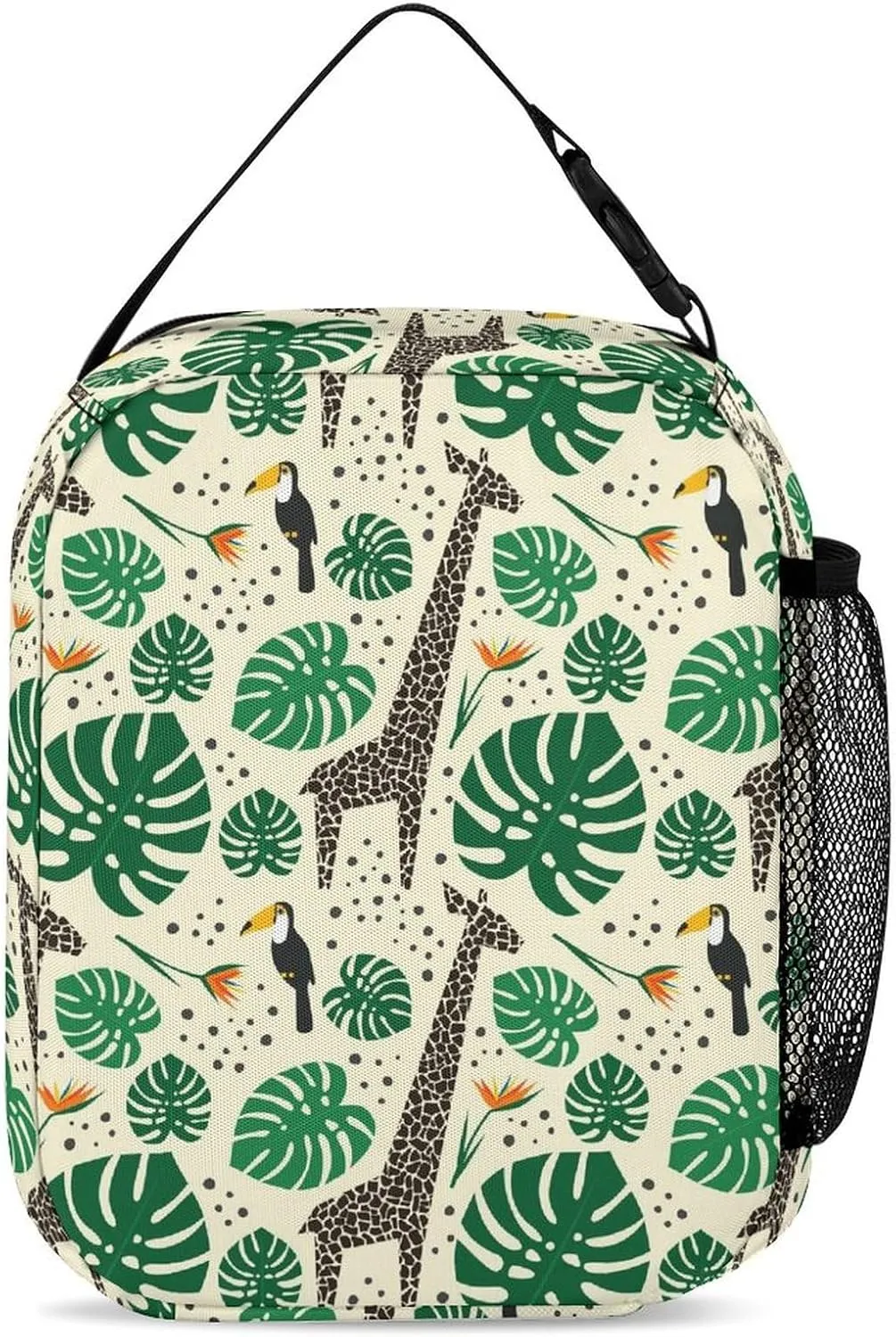 Custom Giraffe Backpack with Lunch Box & Pencil Case, 16 Inch Cute Giraffes Themed Bookbag, Adjustable Lightweight Large Capacity, Colorful Daily Casual Backpacks Set with Lunch Bag