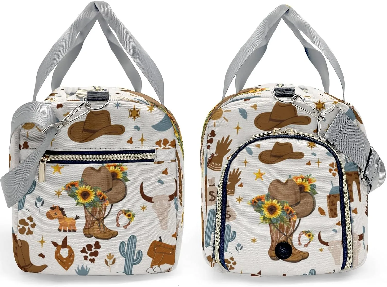 Custom Kids Cowboy Western Wild Life Sunflower Duffel Overnight Dance Bag for Girls Personalized Dance Duffle Bag for Women Girls Customized Kids Gifts