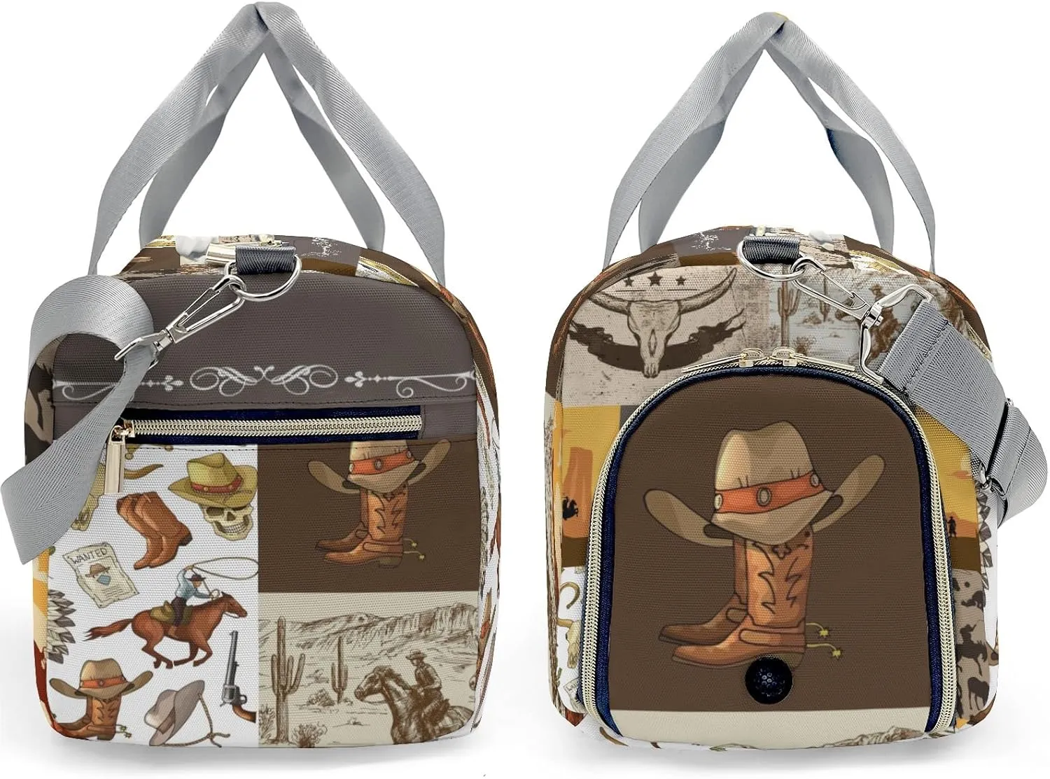 Custom Kids Duffel Overnight Dance Bag for Girls, Vintage Cowboy Western Life Personalized Dance Duffle Bag for Women Girls Customized Kids Gifts