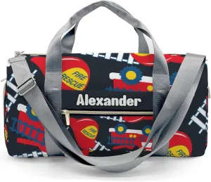 Custom Kids Fire Rescue Truck Duffel Overnight Dance Bag for Girls Personalized Dance Duffle Bag for Women Girls Customized Kids Gifts