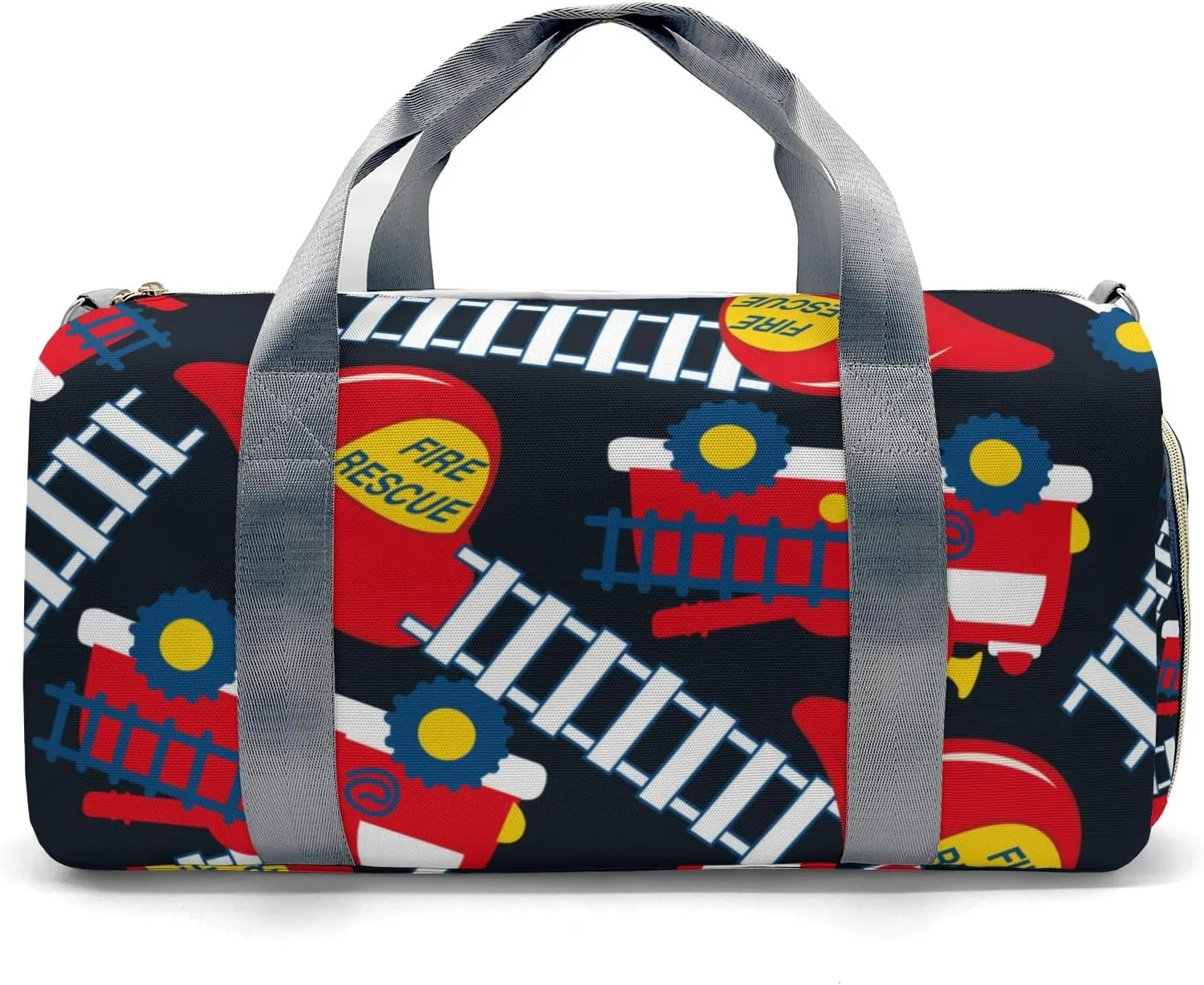 Custom Kids Fire Rescue Truck Duffel Overnight Dance Bag for Girls Personalized Dance Duffle Bag for Women Girls Customized Kids Gifts