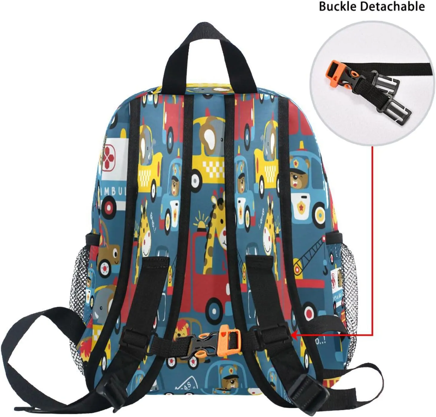 Custom Kids Toddler Mini Backpack for Girls Boys Cartoon Car Personalised Children's Backpacks Blue School Bag with Kid's Name/Text