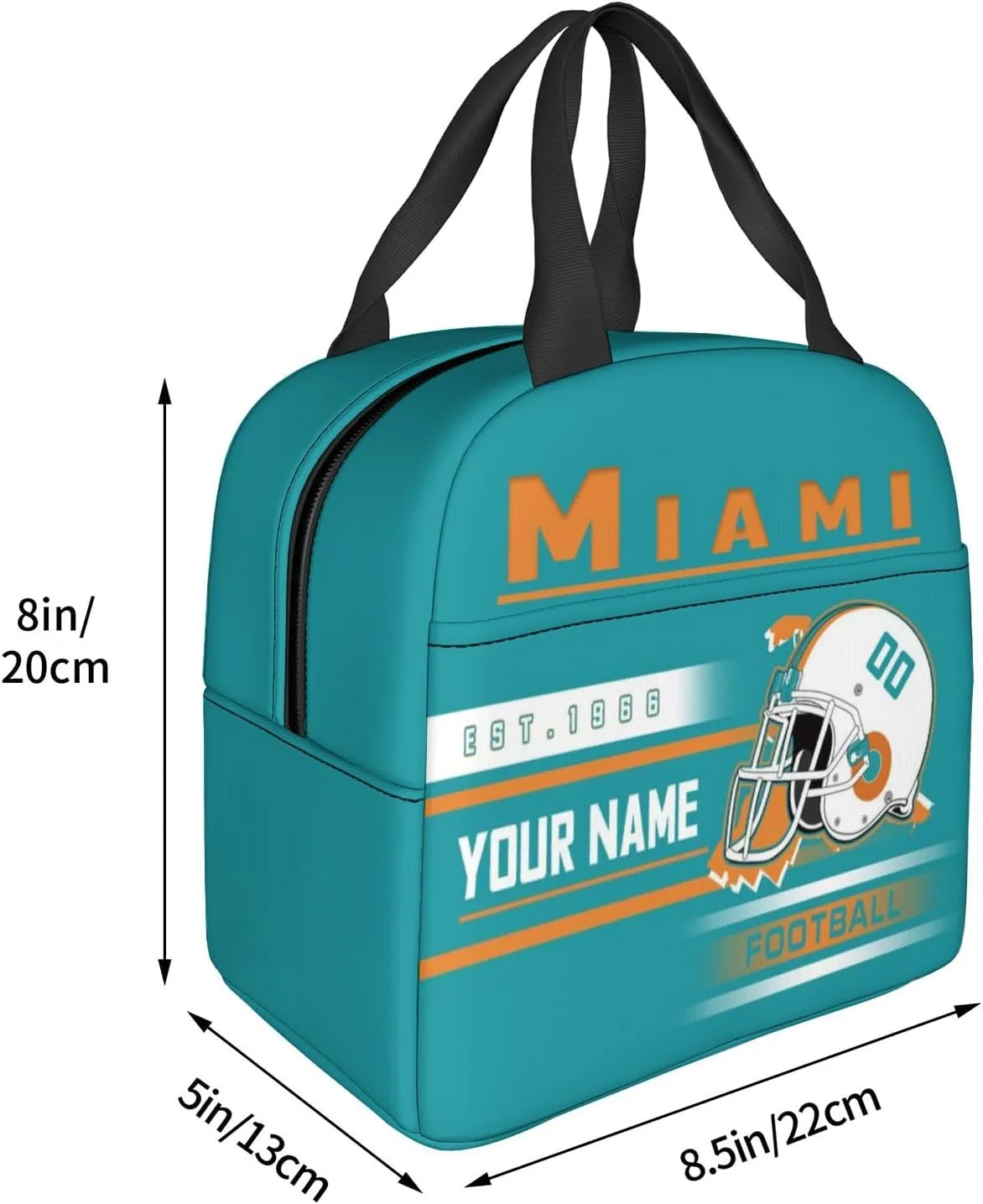 Custom Miami 3-Piece Set Backpack with Lunch Bag Pencil Case Personalized Name Number School Book Bags Customized Backpack Set Gifts for Girls Boys Fans
