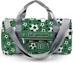 Custom MultiFunction Duffel Bag Sport Soccer Balls Team Number Forest Sports Gym Bags Travel Weekender Overnight Bag for Girls Boys,Personalized Gymnastic Work Out Bags
