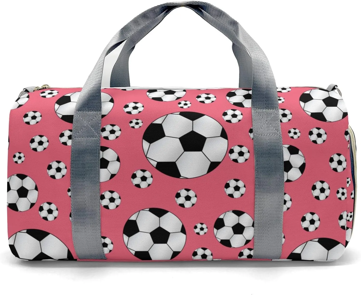 Custom MultiFunction Sport Soccer Balls Flamingo Gym Duffel Bag – Travel Bag for Women and Men,Sports Gym Bag,Weekender Bag,Travel Tote Bags for Sports with Name