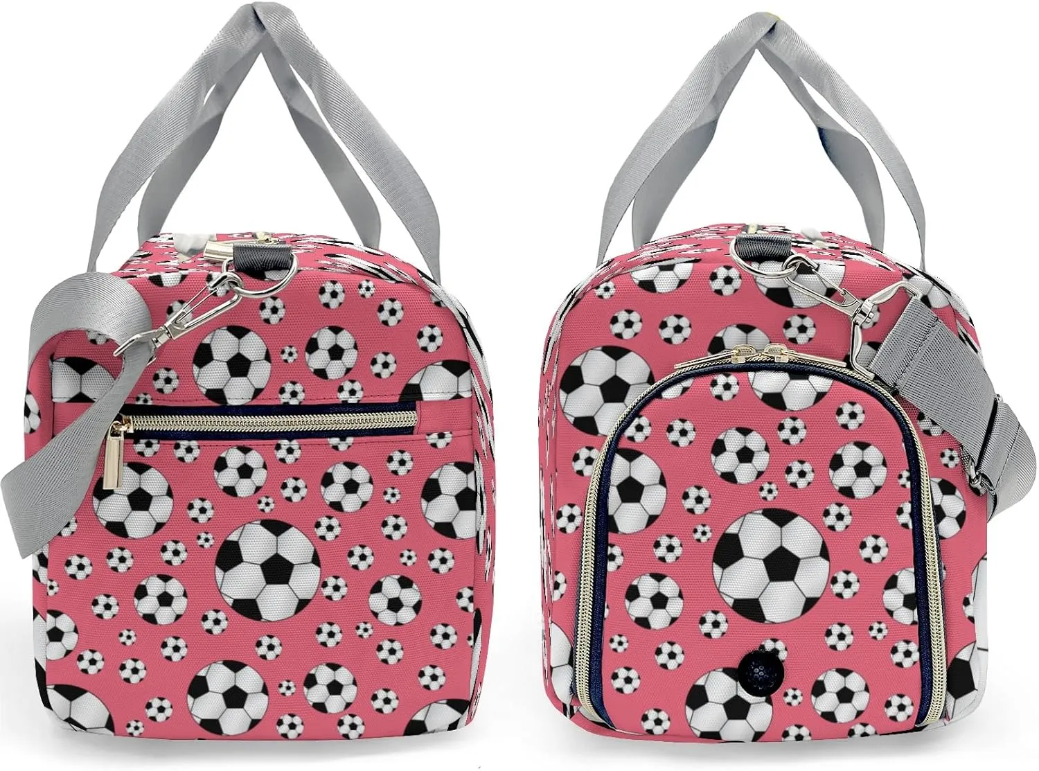 Custom MultiFunction Sport Soccer Balls Flamingo Gym Duffel Bag – Travel Bag for Women and Men,Sports Gym Bag,Weekender Bag,Travel Tote Bags for Sports with Name