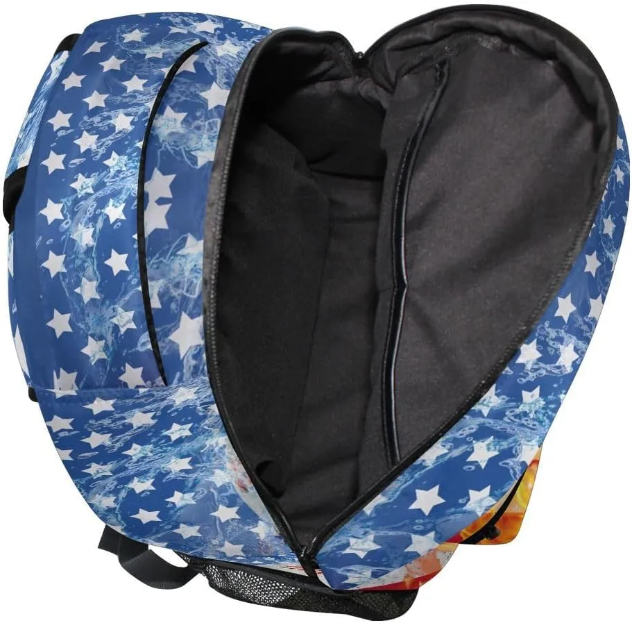 Custom Name Blue Baseball Bookbags Chic School Backpacks Travel Laptop Daypack Bag Purse for Girls Boys Teens
