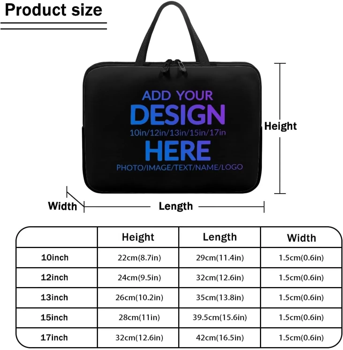 Customizable Pattern Laptop Bag 10-17 Inch Laptop Case Computer Carrying Case Laptop Sleeve Bag Suitable for Most Sizes of Laptops Case Bag