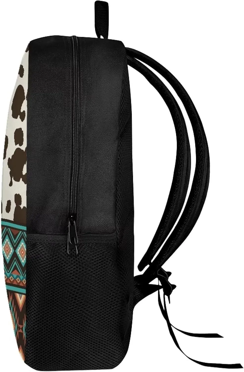 Cute Backpack for Girls 17 Inch Bookbag Comfy Padded Lightweight Brown Tribal Aztec Cow Backpacks for Girls Kids Student Personalized Durable Large Capacity Travel Daily School Bag