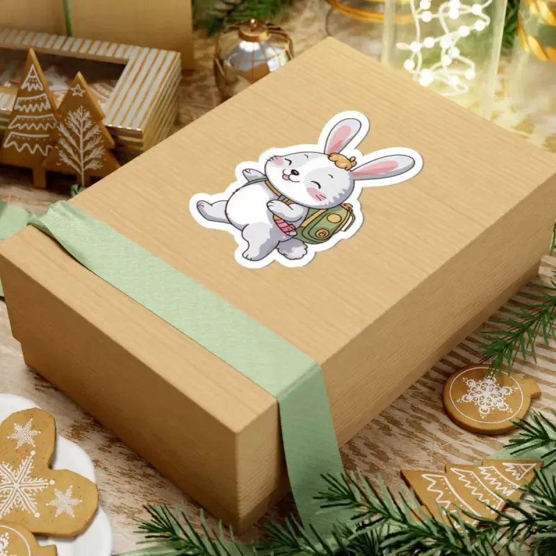 Cute Bunny Backpack Kiss Cut Stickers Bring Joy