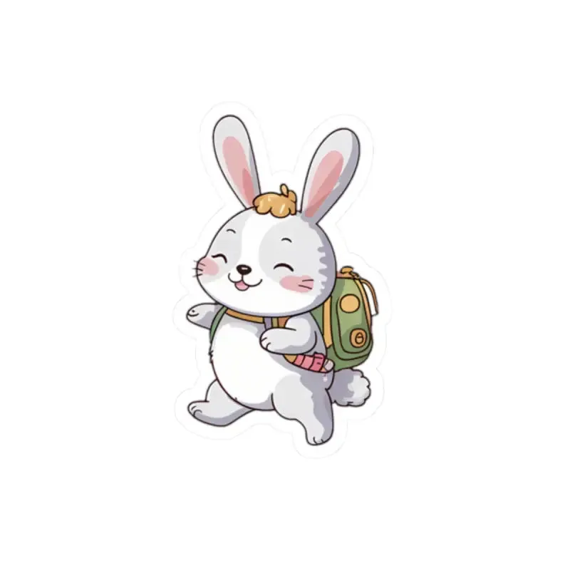 Cute Bunny Backpack Kiss Cut Stickers Bring Joy