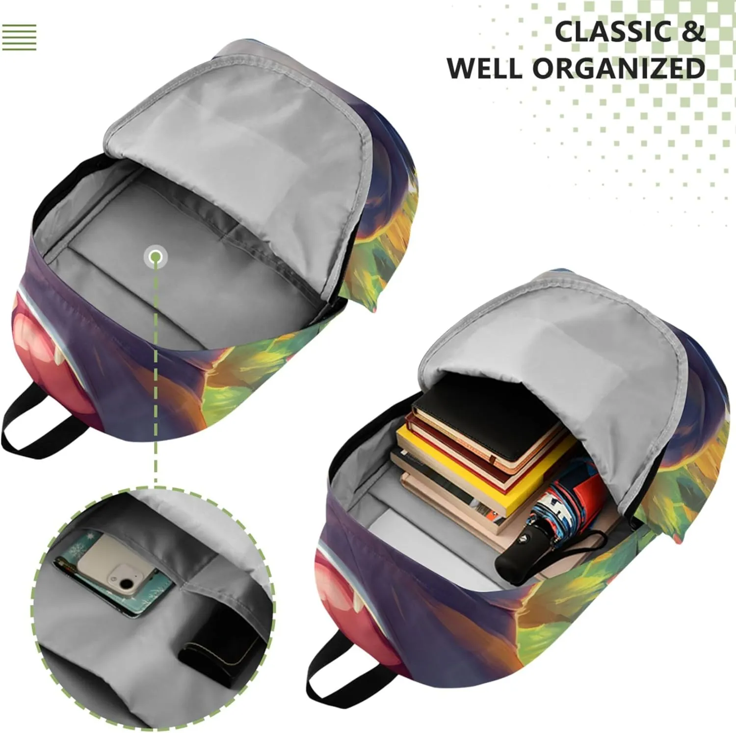 Cute Cartoon Hippo Animal Womens Casual Backpack Daypack Cute School Backpack for Teens