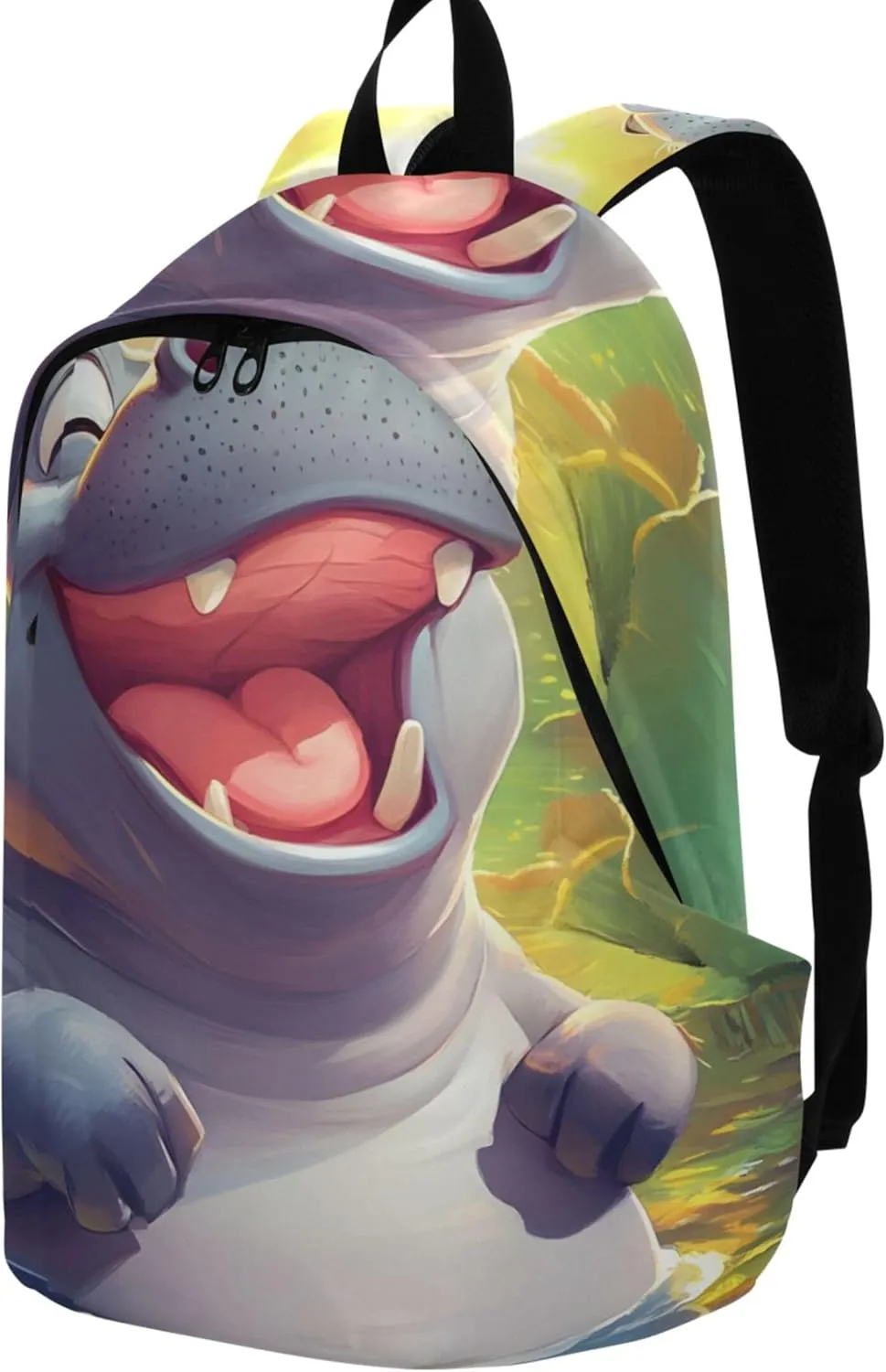 Cute Cartoon Hippo Animal Womens Casual Backpack Daypack Cute School Backpack for Teens