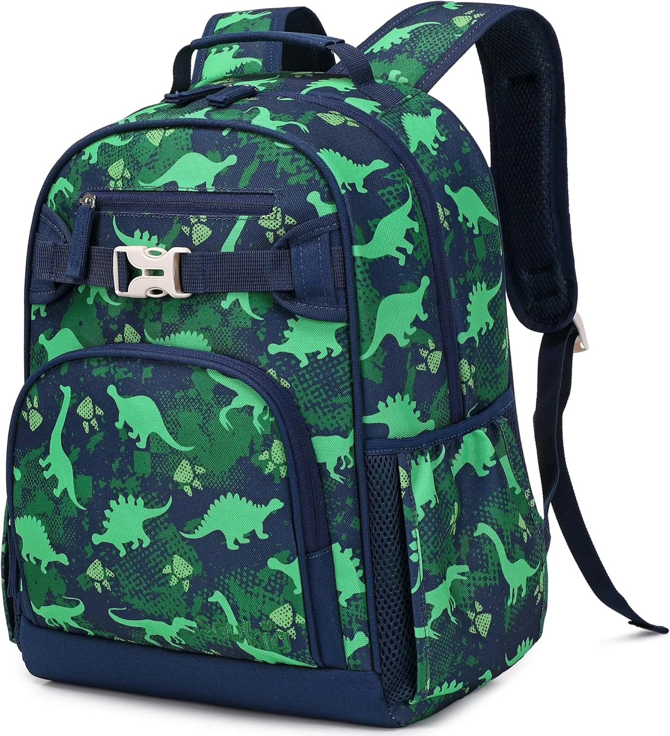 Cute Dinosaur Backpack for Boys Elementary School Bag for Kids 6-10 (Green Dinosaur)