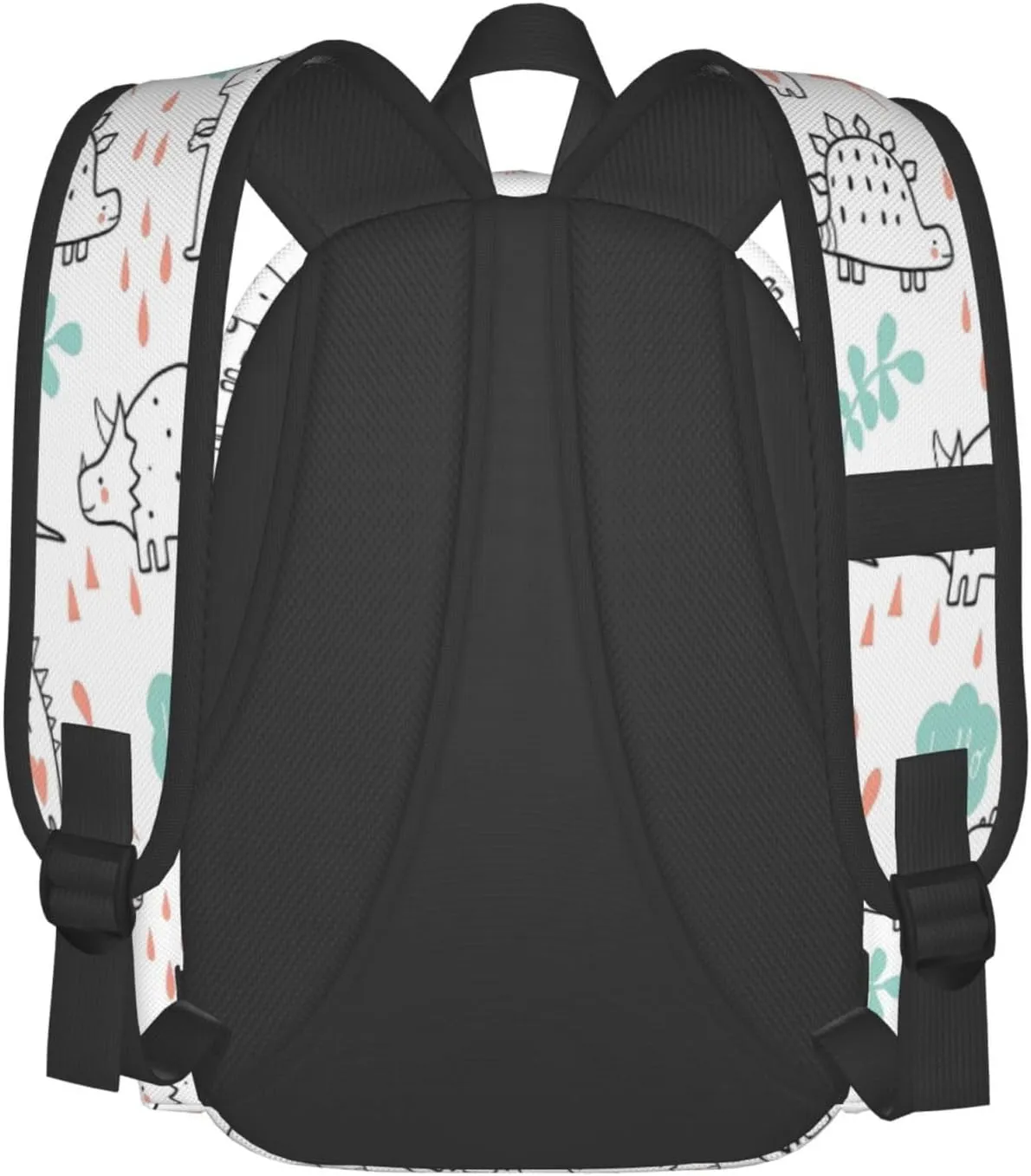 Cute Dinosaurs And Tropic Plants Laptop Backpack Shoulder Bag Laptop Pack Travel Backpacks Commuter Back Pack Casual Daypack Bags With Side Pockets