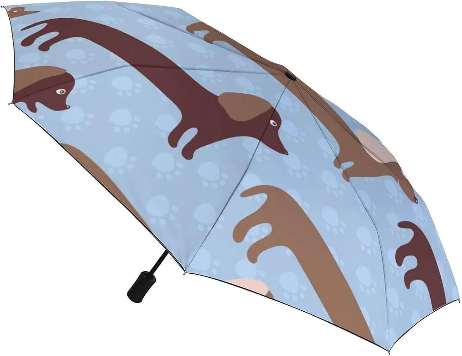 Cute Dog Heads Compact Travel Umbrella, Windproof Waterproof Stick Umbrella Protection Umbrellas