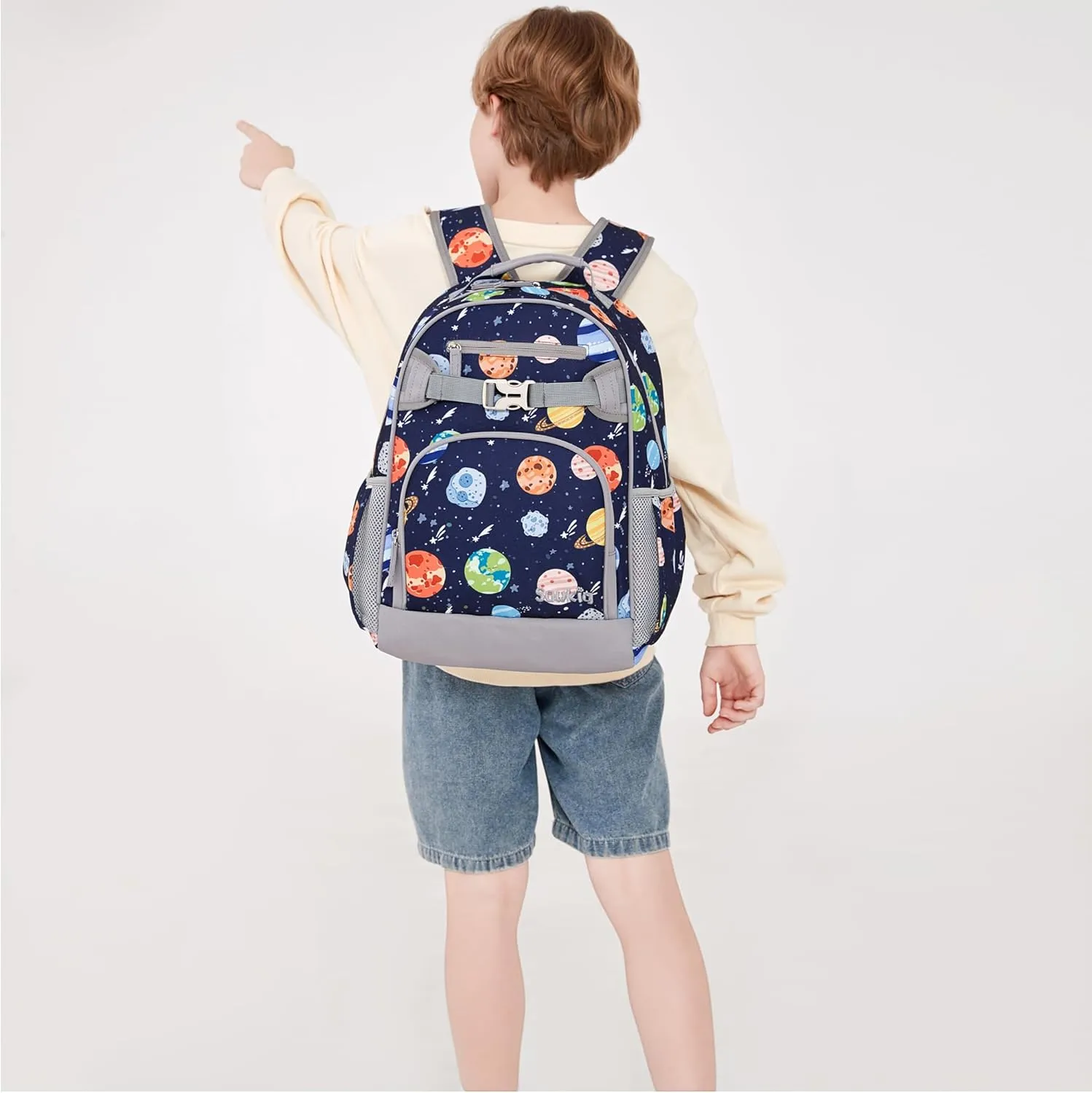 Cute Elementary School Backpack for Boys Primary School Bag Outer Space Bookbag for Kids 6-10 (Outer Space)