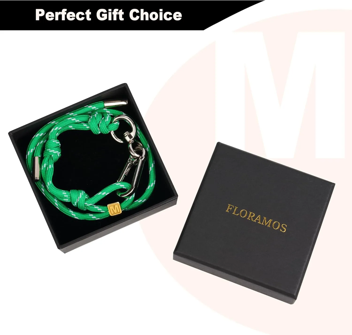 Cute Initials Charm Rope Keychain for Women Men Carabiner Knot Lanyard Keyring, Charms for Purse Handbag Backpacks