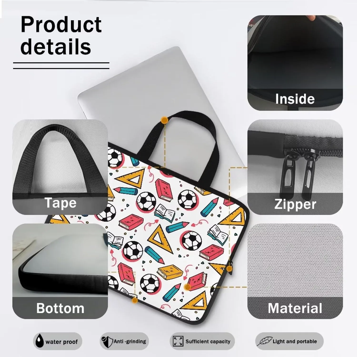 Cute Laptop Tote Bag Women,Messenger Bag Laptop Sleeve Case Bag for 12 In 13In 15In 17In Laptop Bag for Men