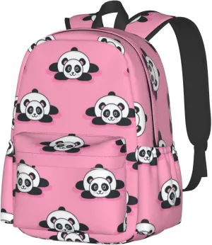 Cute Panda Unisex Backpacks 15in Laptop Backpack Multipurpose Double Shoulder Bag For Men Women Gifts