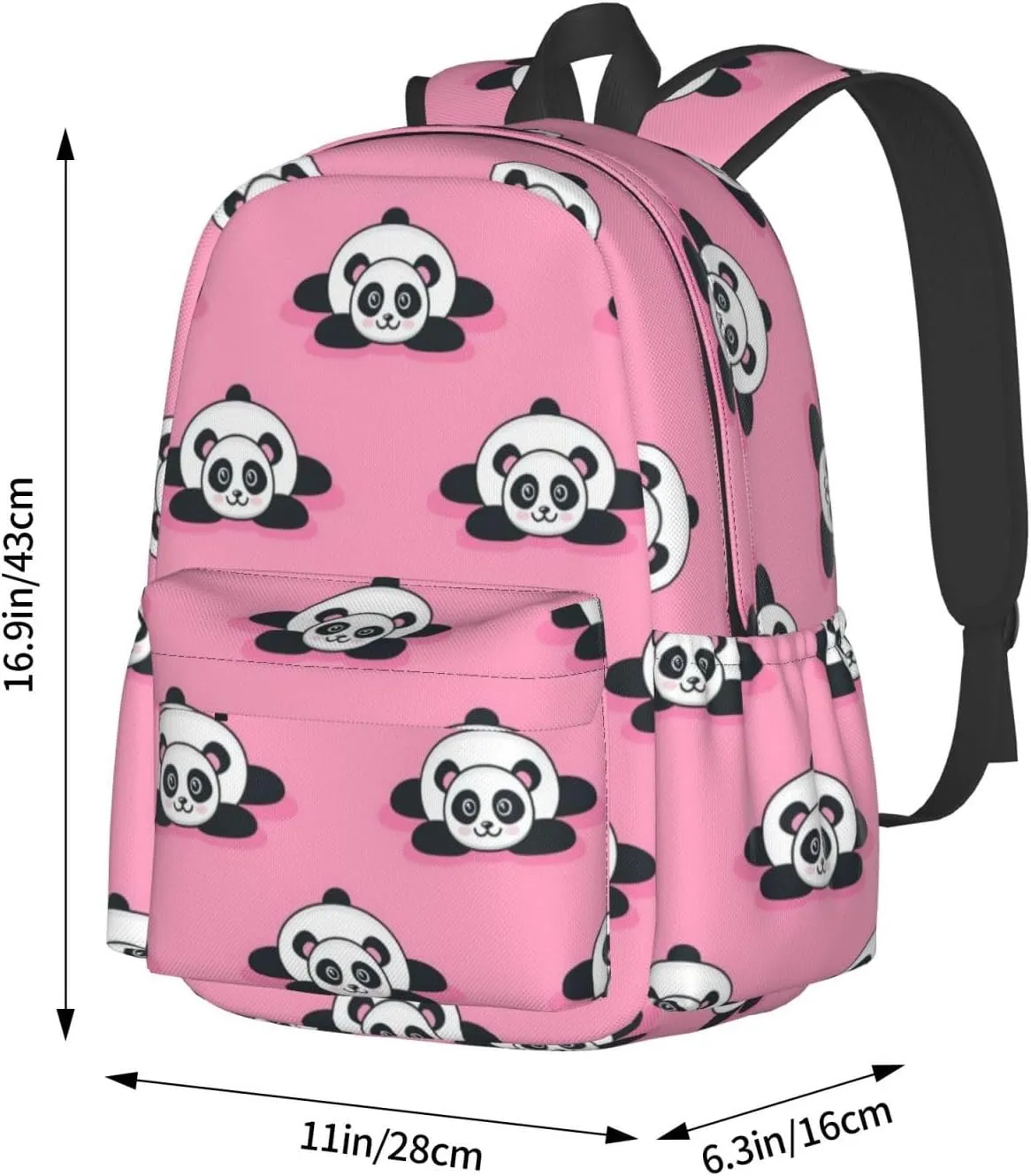 Cute Panda Unisex Backpacks 15in Laptop Backpack Multipurpose Double Shoulder Bag For Men Women Gifts