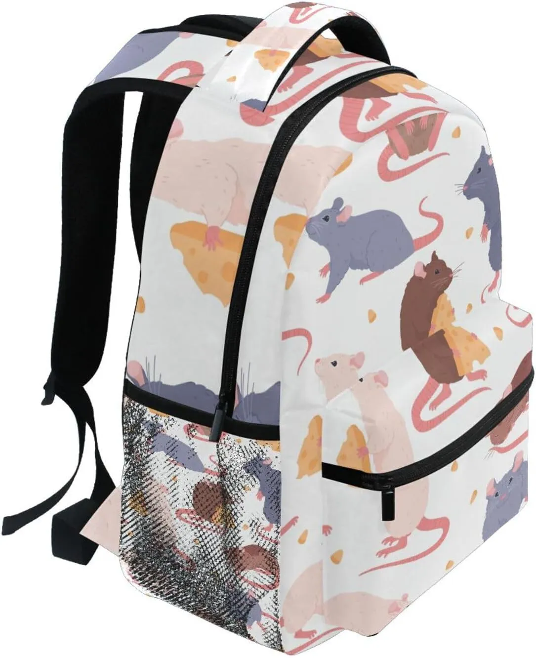 Cute Rat Animals Pattern Boys Girls Kids School Backpacks Bookbag, School Bag Travel Backpack Daypack