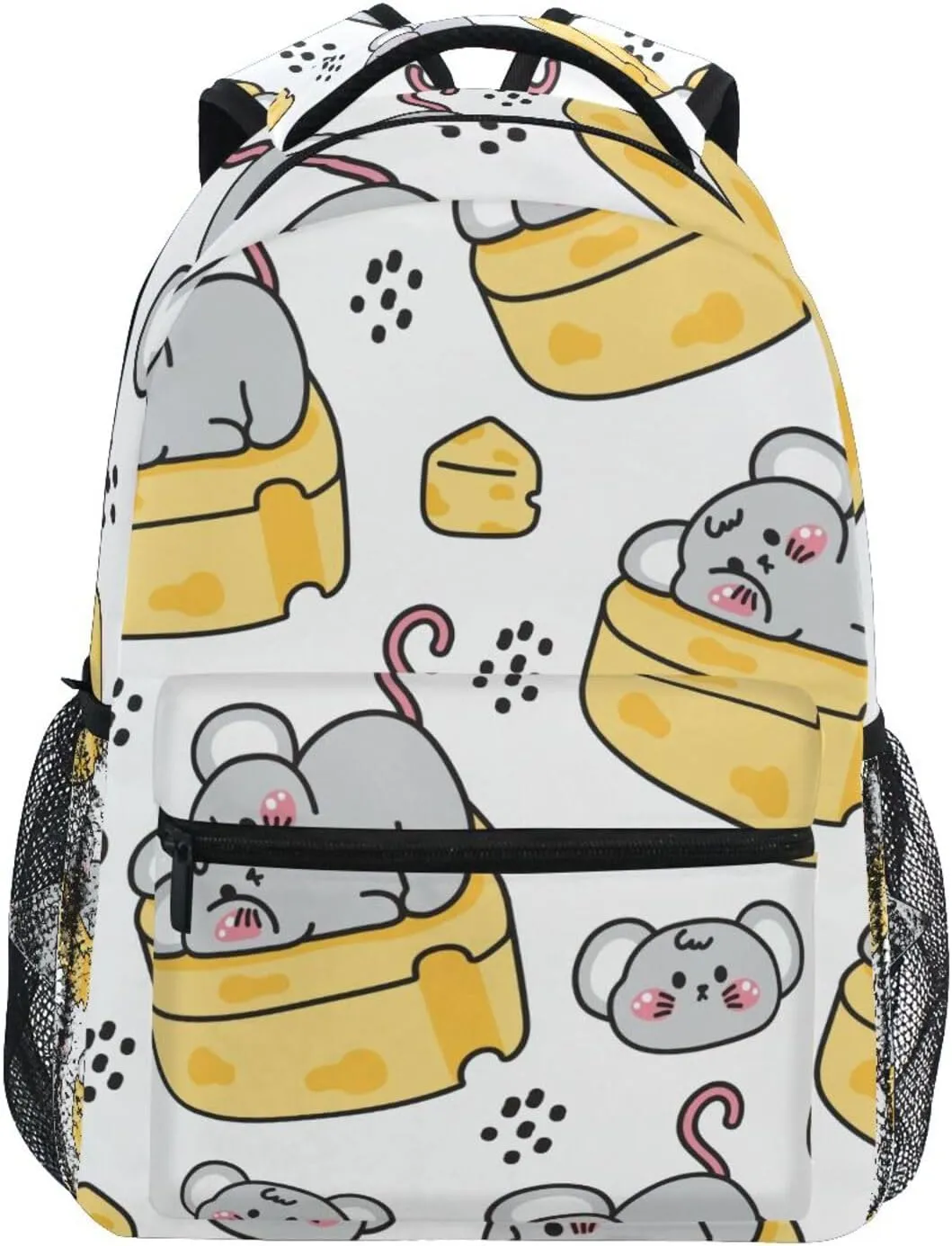 Cute Rat Cheese Pattern Boys Girls Kids School Backpacks Bookbag, School Bag Travel Backpack Daypack