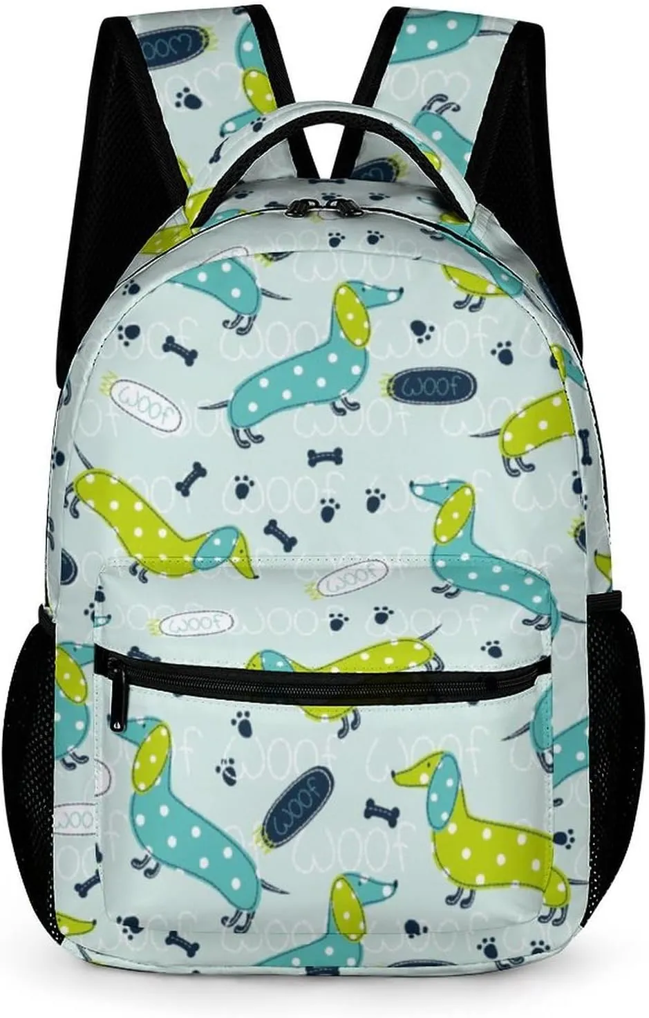 Dachshund Backpack for Kids Girls Boys School, 16 Inches Cute Dachshunds Dog Theme Bookbag, Adjustable, Lightweight, Large Capacity, Colorful Daily Casual Backpacks
