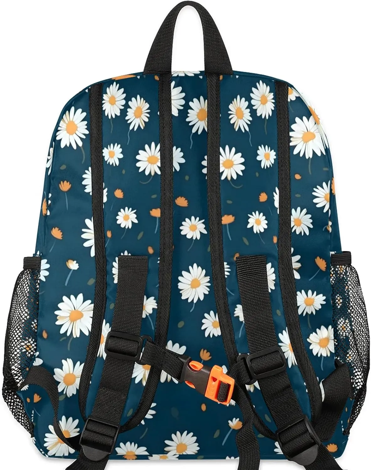 Daisy Flower Print Personalized Backpack Bag with Name Lightweight Custom Shoulder Bags Waterproof Casual Backpacks Travel Laptop Bag for Work Picnic 12in