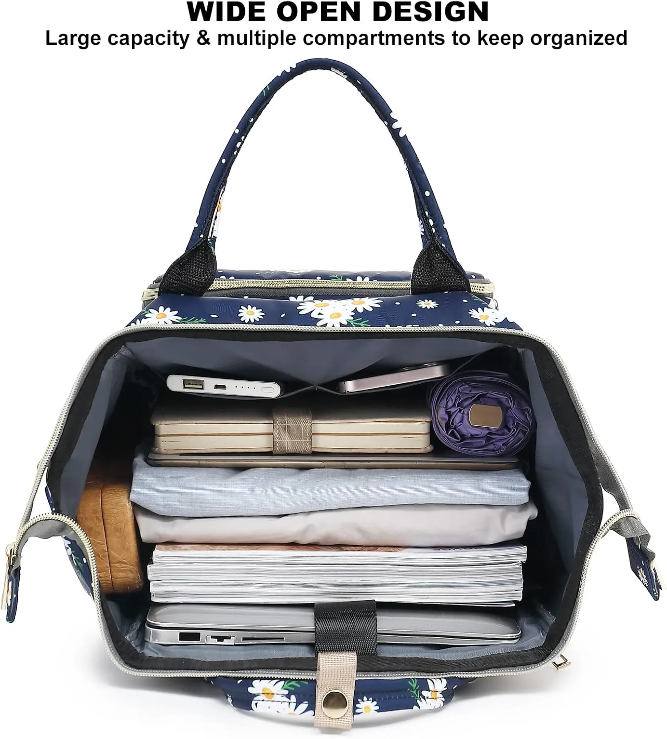 Daisy Laptop Backpack for Women, College Bookbag School Backpack Work Business Travel 15.6 Inch Computer Backpacks