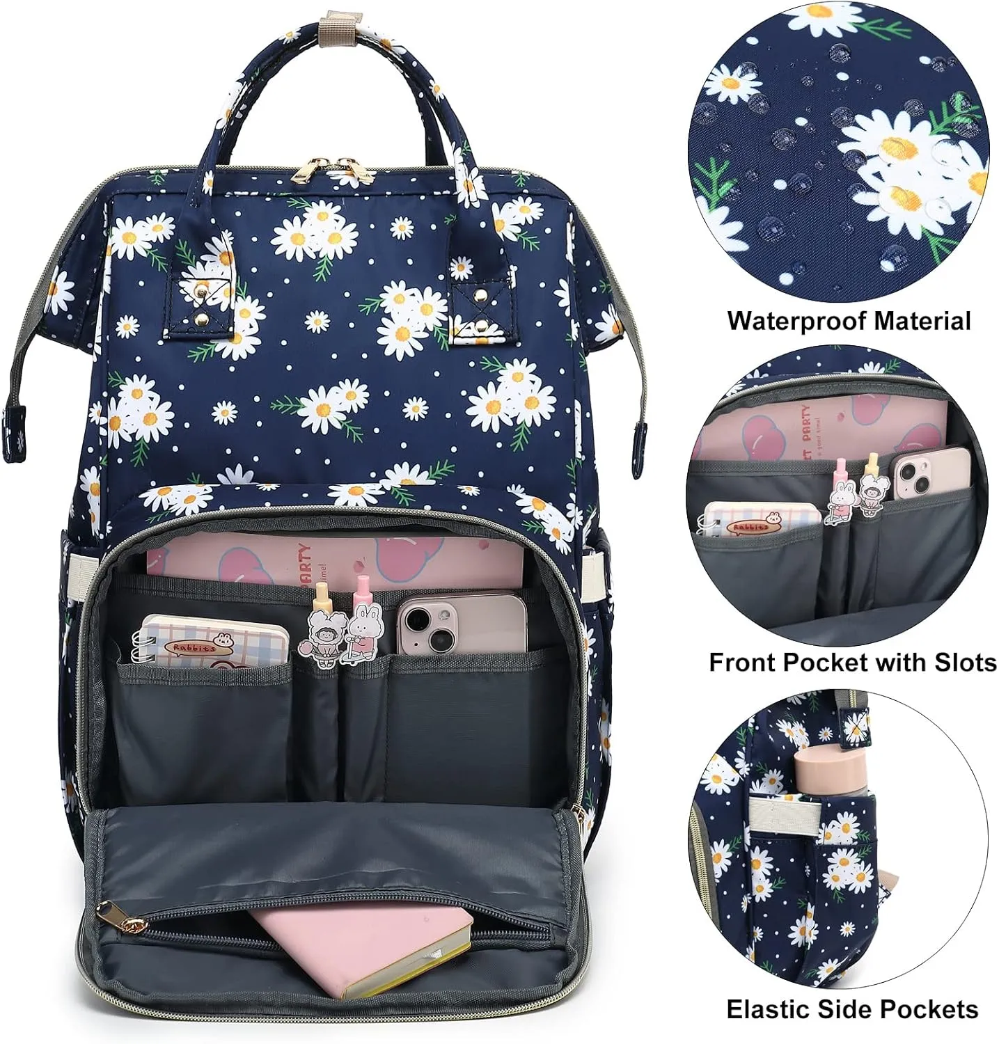 Daisy Laptop Backpack for Women, College Bookbag School Backpack Work Business Travel 15.6 Inch Computer Backpacks