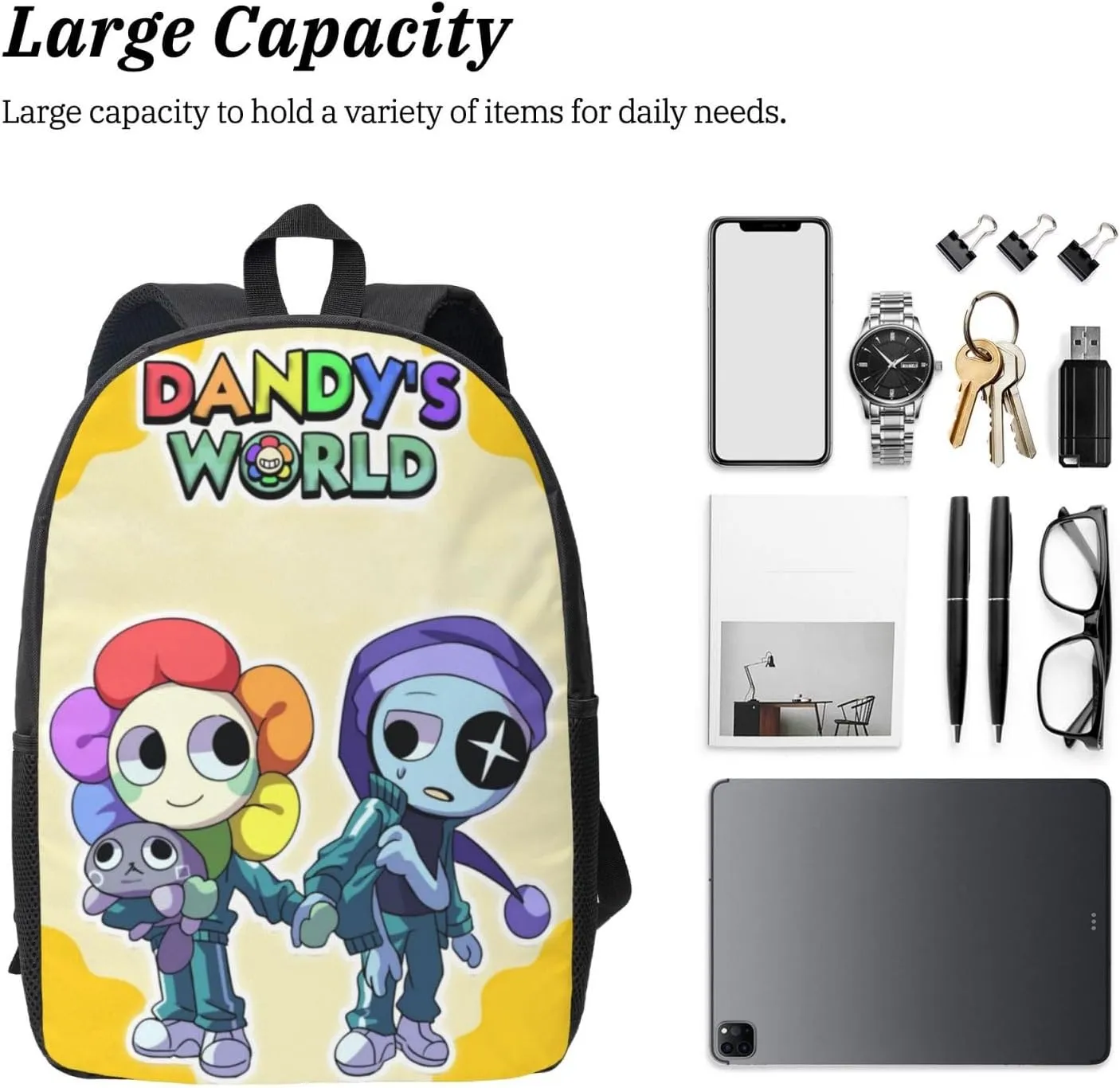 Dandys World Backpack Lightweight Laptop Backpack Cute Travel Backpacks For Unisex 17in
