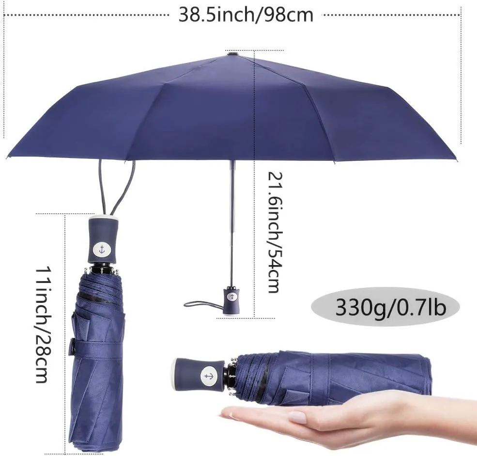 DBA FDJASGY Sun Umbrella Compact Folding Travel Umbrella Auto Open and Close for Windproof, Rainproof & 99.9% UV Protection Parasol with Black Anti-UV Coating