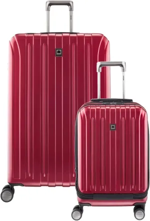 Delsey Luggage Helium Titianium 2 Piece Set (21"/29") Lightweight Suitcases (Black Cherry)
