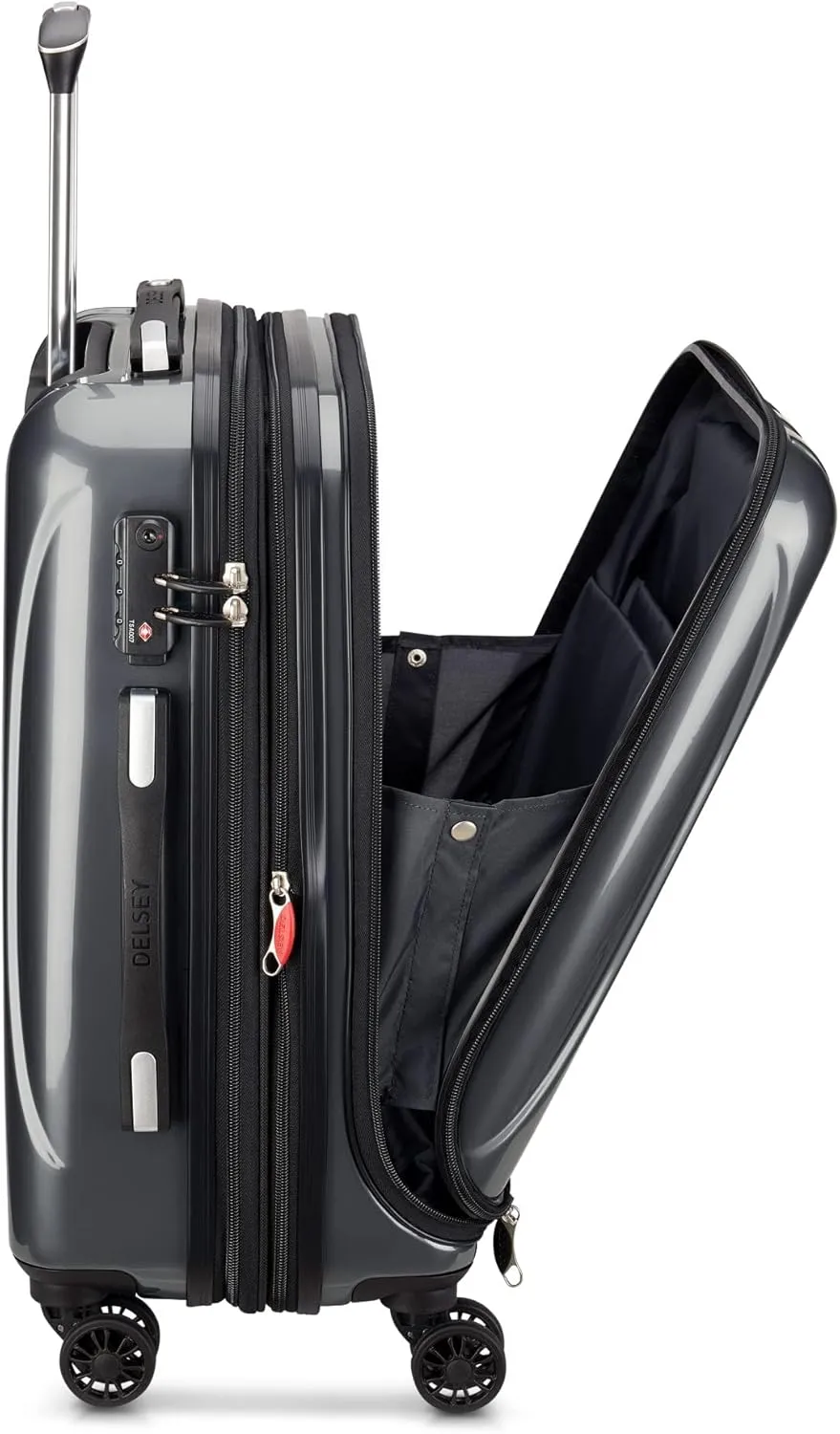 DELSEY PARIS Helium Aero Hardside Expandable Luggage with Spinner Wheels, Titanium, Carry-On 19 Inch