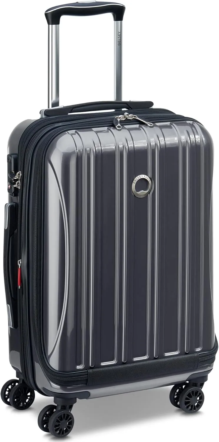 DELSEY PARIS Helium Aero Hardside Expandable Luggage with Spinner Wheels, Titanium, Carry-On 19 Inch
