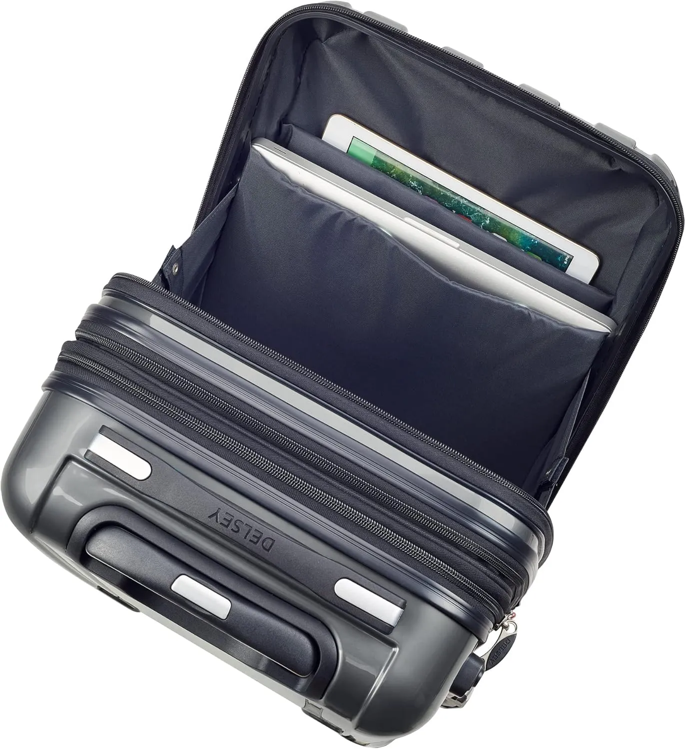 DELSEY PARIS Helium Aero Hardside Expandable Luggage with Spinner Wheels, Titanium, Carry-On 19 Inch