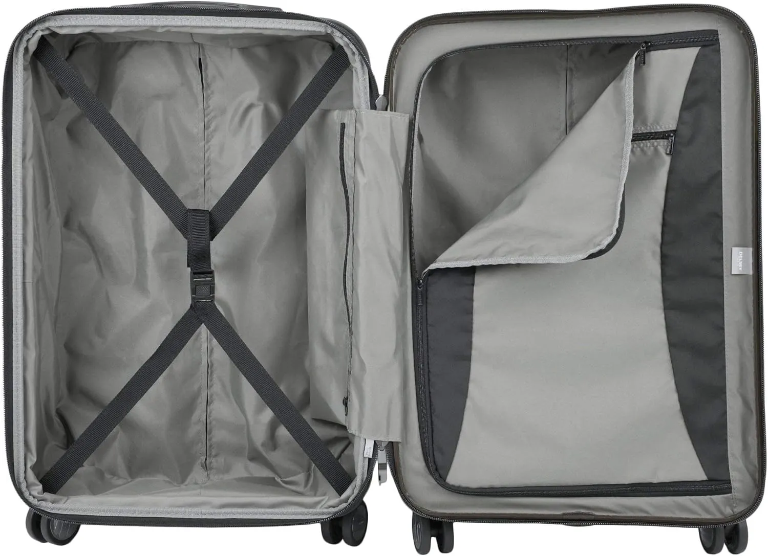 DELSEY PARIS Titanium Hardside Expandable Luggage with Spinner Wheels, Black, Carry-On 19 Inch