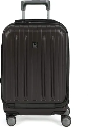 DELSEY PARIS Titanium Hardside Expandable Luggage with Spinner Wheels, Black, Carry-On 19 Inch