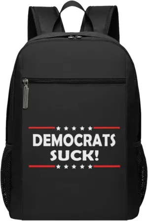 Democrats Suck Travel Laptop Backpack, Business Anti Theft Slim Sturdy Laptops Backpacks, College Computer Bag Gift for Men & Women Fits 17 Inch Notebook,Black