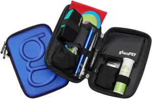 Diabetes Travel Case Hard Shell, Storage Organizer for Glucose Monitor Kit, Insulin Pen, Blood Sugar Test Strips, Syringe, Needles and Other Diabetic Care Supplies - Premium & Durable Hard Case, Blue