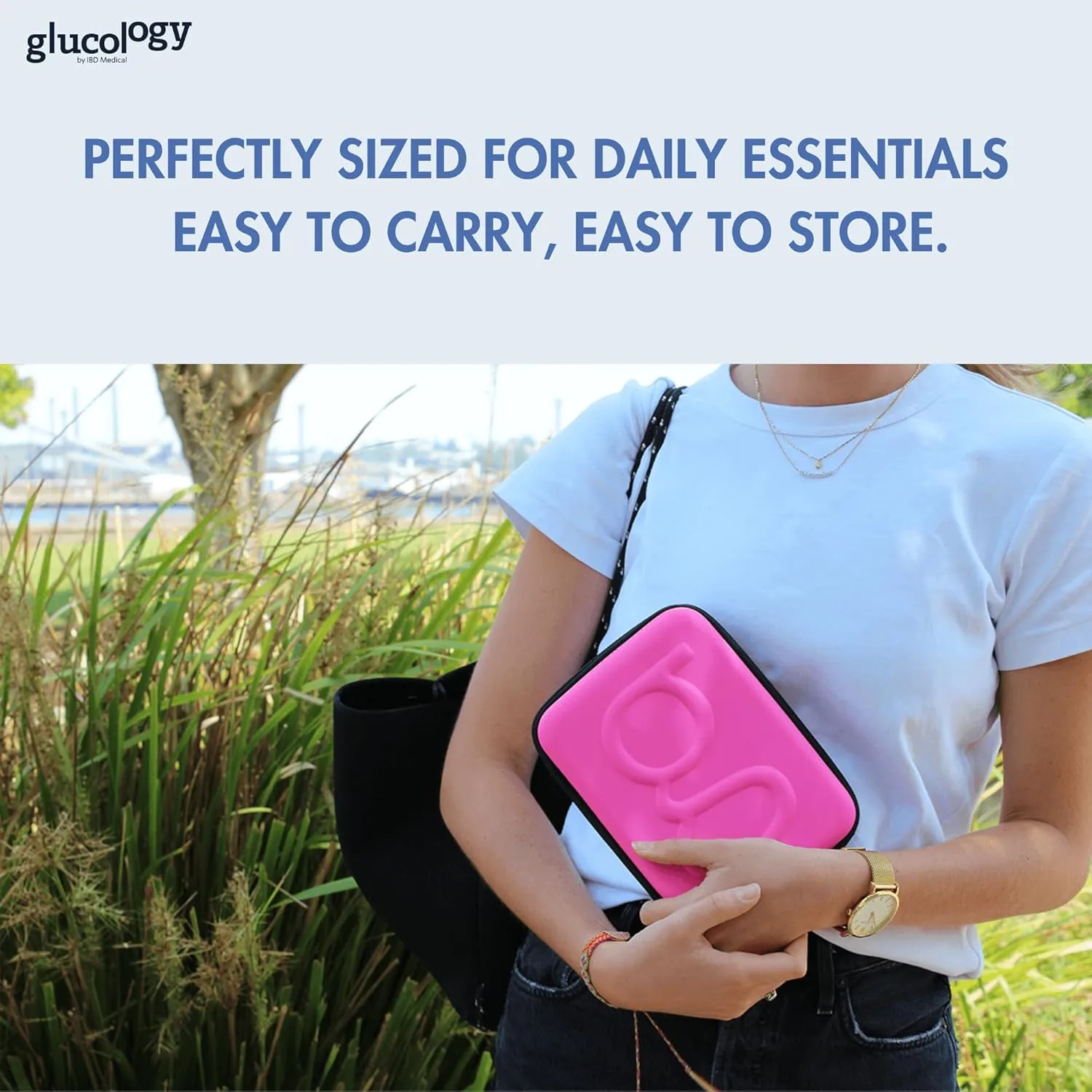 Diabetes Travel Case Hard Shell, Storage Organizer for Glucose Monitor Kit, Insulin Pen, Blood Sugar Test Strips, Syringe, Needles and Other Diabetic Care Supplies - Premium & Durable Hard Case, Pink