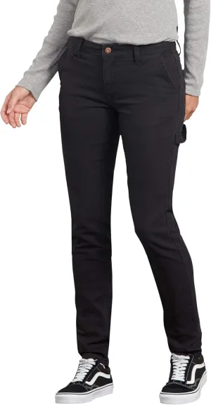 Dickies Women's Slim Straight Stretch Duck Carpenter Pant