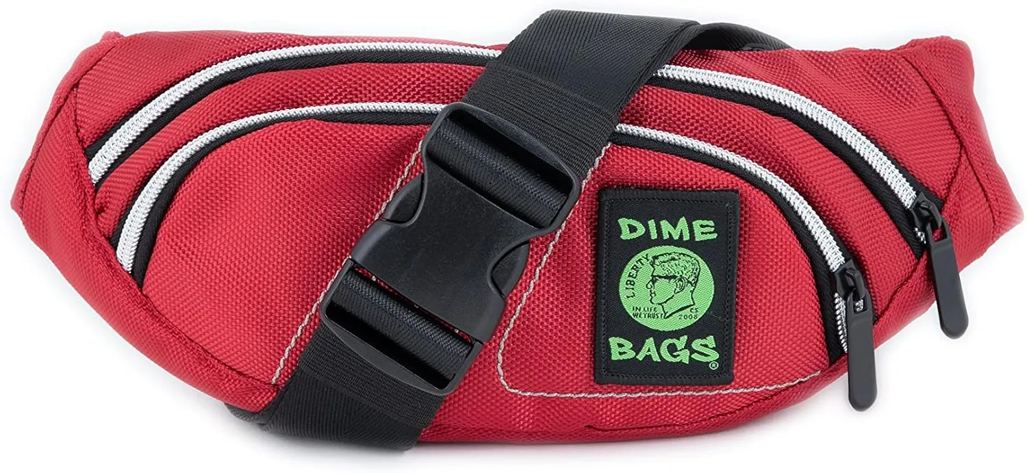 Dime Bags - Fanny Pack, Hemp Waist Bag with Spacious Storage and Adjustable Strap (Crimson)