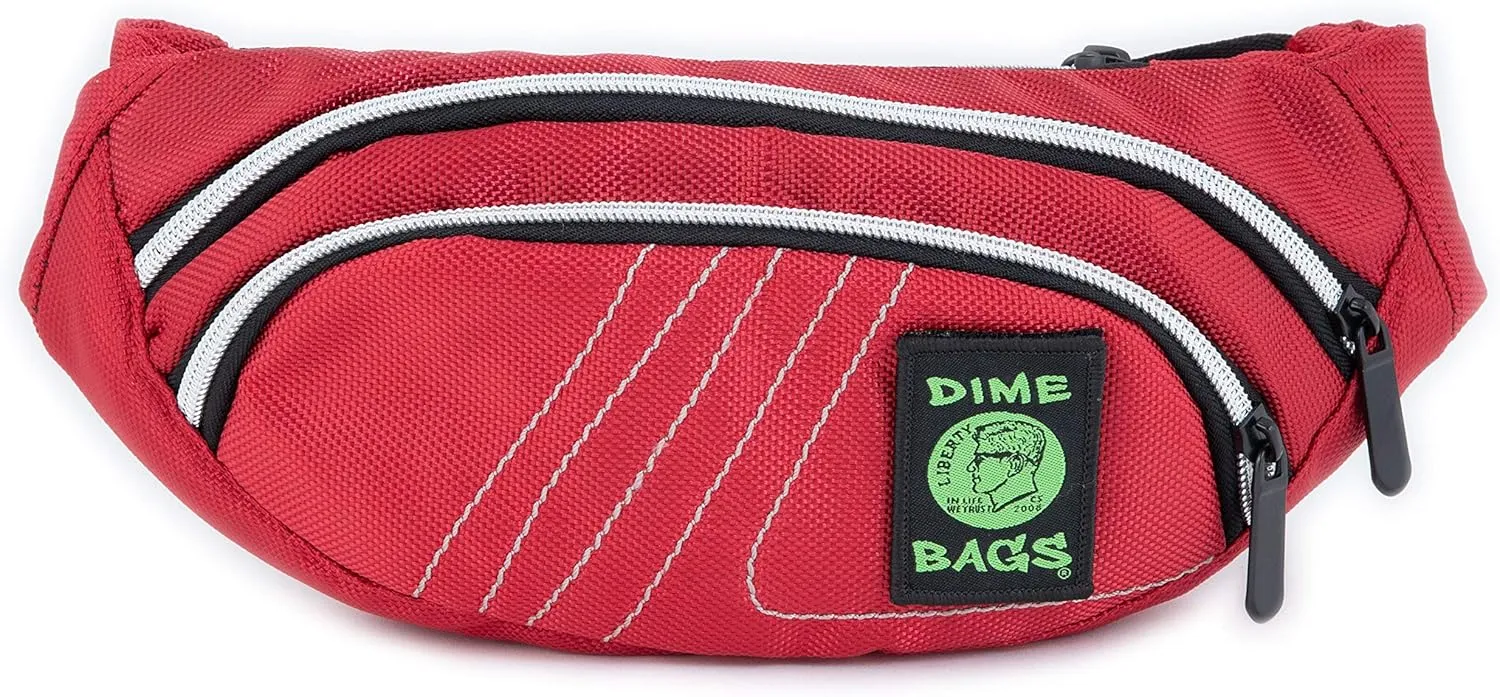 Dime Bags - Fanny Pack, Hemp Waist Bag with Spacious Storage and Adjustable Strap (Crimson)