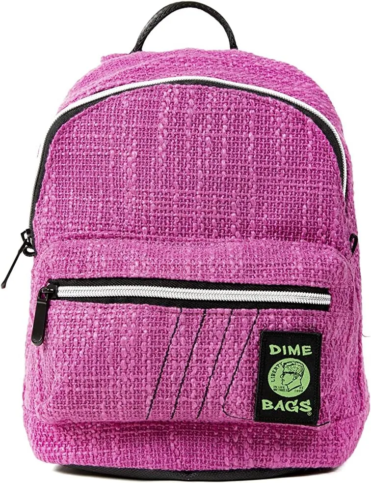DIME BAGS - Festy Bound, Stylish Mini Backpack with (Hemp Material, Magenta)
