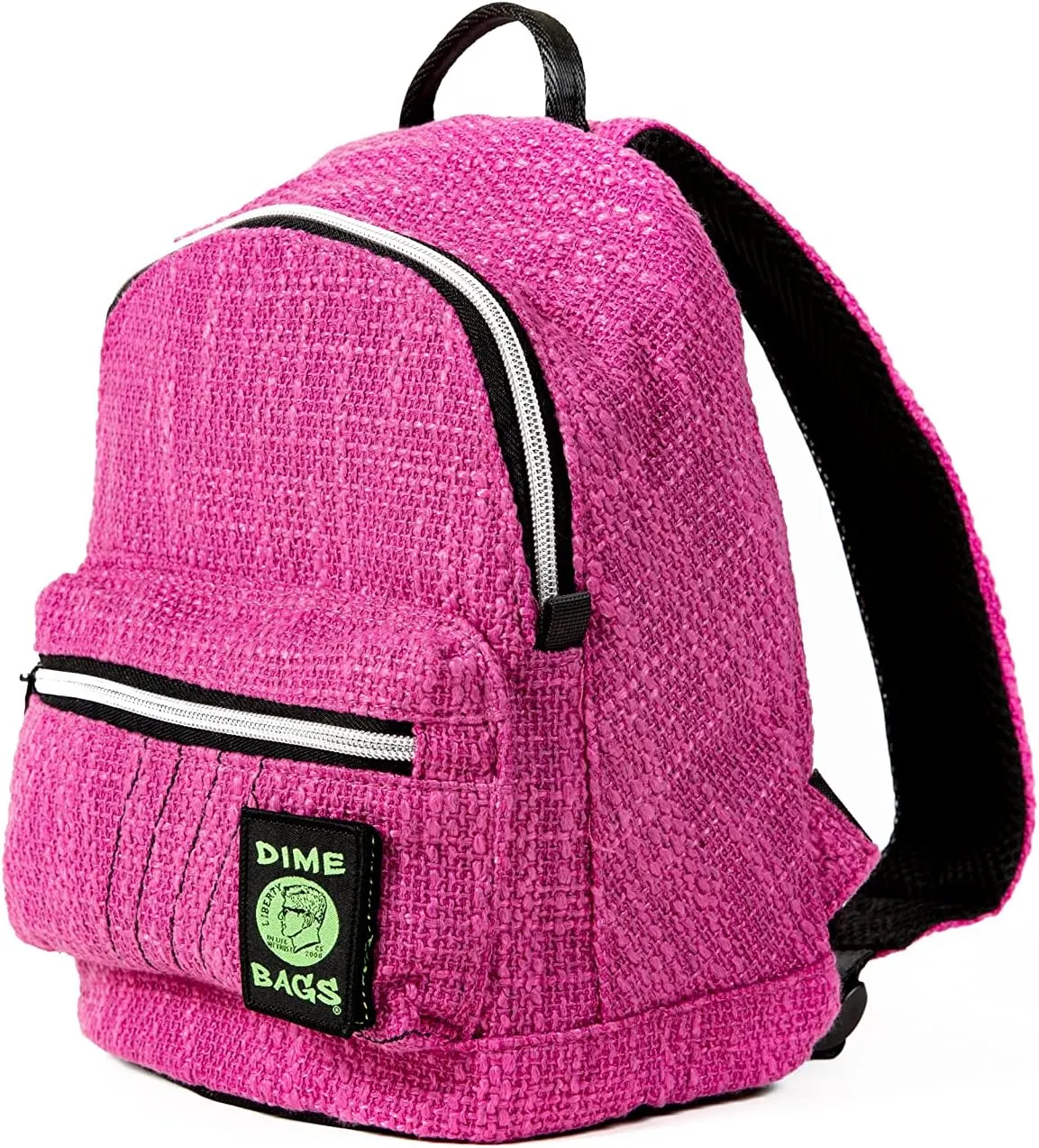 DIME BAGS - Festy Bound, Stylish Mini Backpack with (Hemp Material, Magenta)