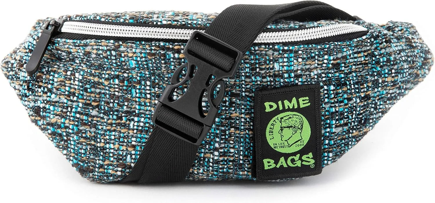 Dime Bags Hemp Waist Pack - Small Hipster Fanny Pack with Adjustable Strap (Glass)